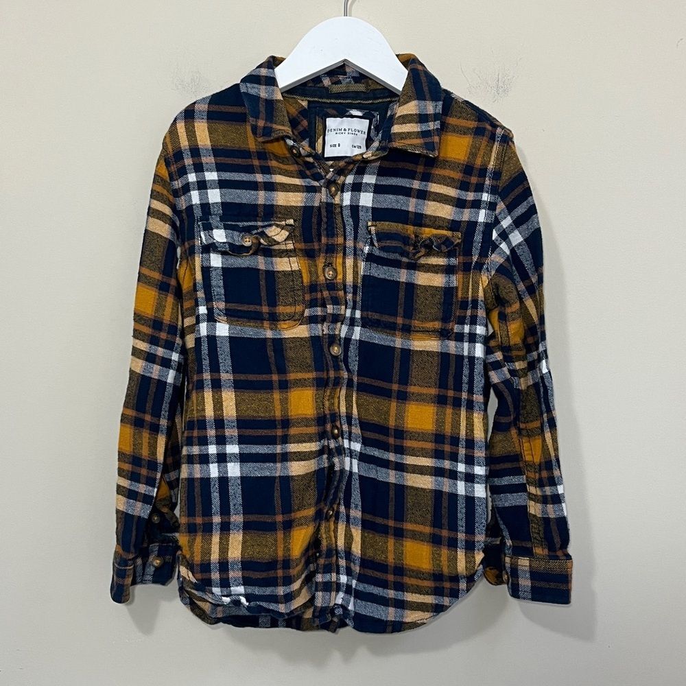 Denim & Flower Little Boys Long Sleeve Button Down Shirt Size 8